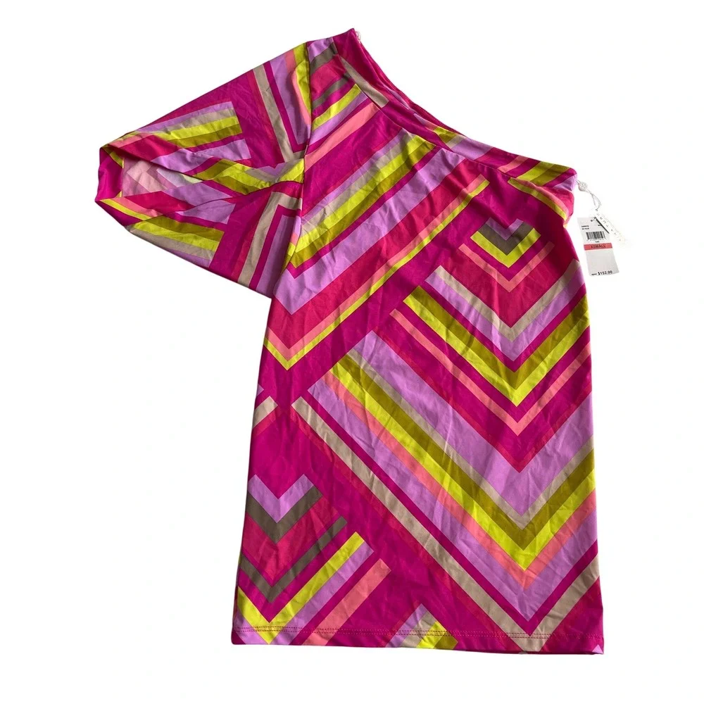 Trina Turk Waltz One‎ Shoulder Swim Cover Up Tunic Women's Size XS